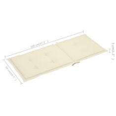 Vidaxl Blazine za vrtne stole 6 kosov krem 120x50x3 cm blago