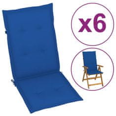 Vidaxl Blazine za vrtne stole 6 kosov kraljevsko modre 120x50x3 cm