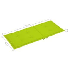 Vidaxl Blazine za vrtne stole 6 kosov svetlo zelene 120x50x3 cm blago