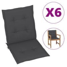 Vidaxl Blazine za vrtne stole 6 kosi antracit oxford tkanina
