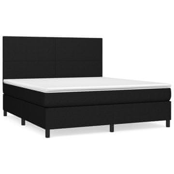 Vidaxl Box spring postelja z vzmetnico črna 160x200 cm blago