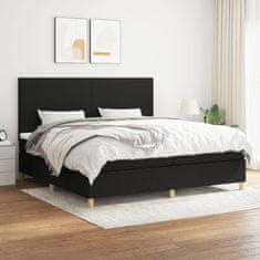 Vidaxl Box spring postelja z vzmetnico črn 200x200 cm blago