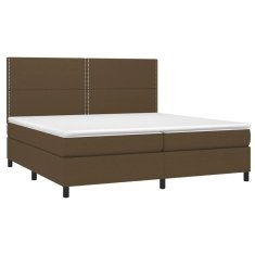 Vidaxl Box spring postelja z vzmetnico temno rjav 200x200 cm blago