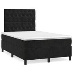 Vidaxl Box spring postelja z vzmetnico črna 120x200 cm žamet