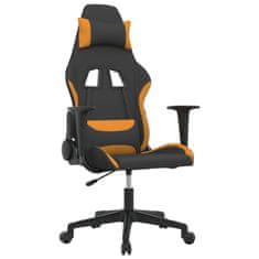 Vidaxl Gaming stol črno in oranžno blago