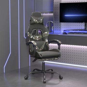 Vidaxl vidaXL igralni stol z naslonom za noge, črn in kamuflažen, umetno usnje