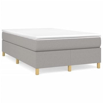 Vidaxl Box spring postelja z vzmetnico svetlo siva 120x200 cm blago