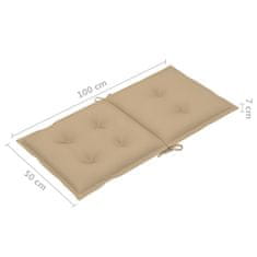 shumee Blazine za vrtne stole 4 kosi bež 100x50x7 cm