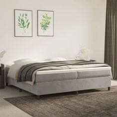 Vidaxl Box spring postelja z vzmetnico svetlo siva 200x200 cm žamet