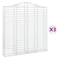Vidaxl Obokane gabion košare 3 kosi 200x30x200/220 cm pocinkano železo