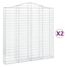 Vidaxl Obokane gabion košare 2 kosa 200x30x200/220 cm pocinkano železo