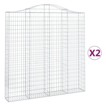 Vidaxl Obokane gabion košare 2 kosa 200x30x200/220 cm pocinkano železo
