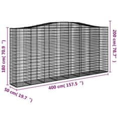 Vidaxl Obokane gabion košare 9 kosov 400x50x180/200cm pocinkano železo
