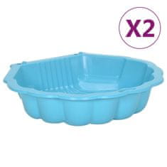 Vidaxl Peskovniki, 2 kosa, modri, 77x87x21 cm, plastika