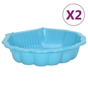 Vidaxl Peskovniki, 2 kosa, modri, 77x87x21 cm, plastika