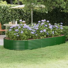 Vidaxl Visoka greda iz cinkanega jekla 296x140x36 cm zelena