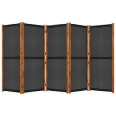 Vidaxl Paravan 5-delni črn 350x180 cm