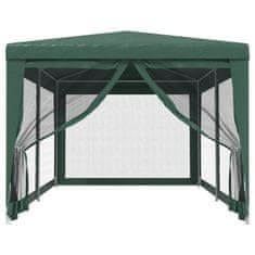Vidaxl Vrtni šotor s 6 mrežastimi stranicami zelen 3x6 m HDPE