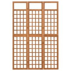 Greatstore 3-delni paravan/mreža iz lesa jelke 121x180,5 cm
