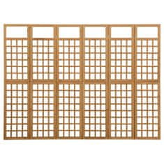 Greatstore 6-delni paravan/mreža iz lesa jelke 242,5x180 cm