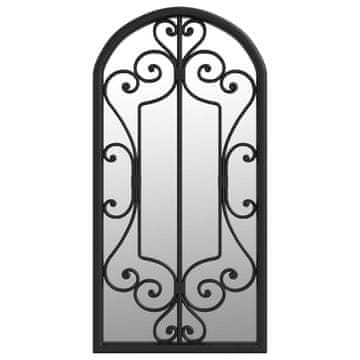 Vidaxl Vrtno ogledalo črno 70x30 cm železno za zunanjo uporabo