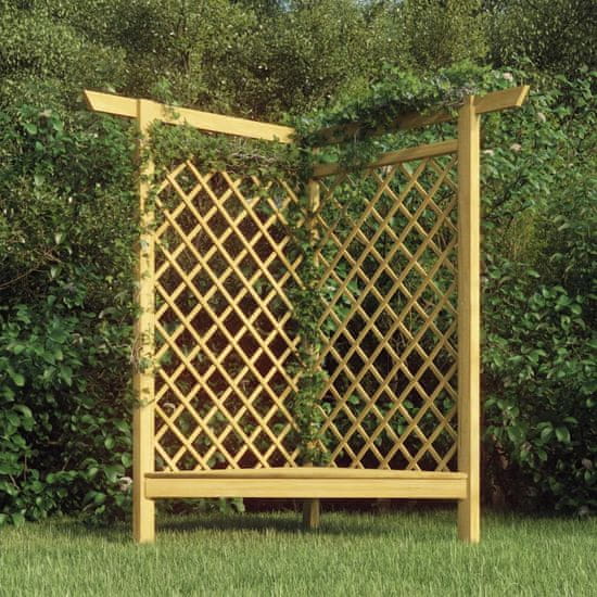 Vidaxl Kotna pergola s klopjo 166x81x174 cm impregnirana borovina