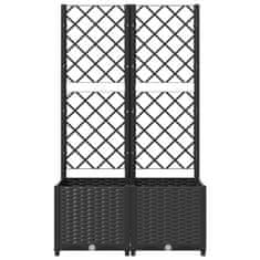 Vidaxl Cvetlično korito z oporno mrežo črno 80x40x136 cm PP