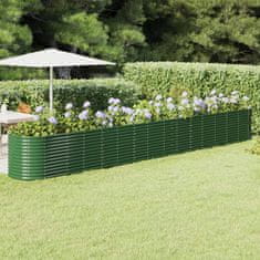 Vidaxl Visoka greda iz prašno premazanega jekla 620x80x68 cm zelena