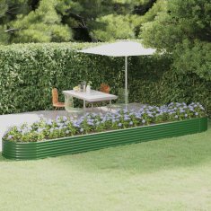Vidaxl Visoka greda iz cinkanega jekla 507x100x36 cm zelena