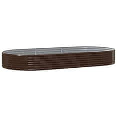 Vidaxl Visoka greda iz cinkanega jekla 296x140x36 cm rjava