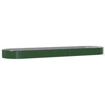 Vidaxl Visoka greda iz cinkanega jekla 523x140x36 cm zelena