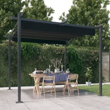 Vidaxl vidaXL Vrtna paviljon z zložljivo streho, 3x3 m, antracit