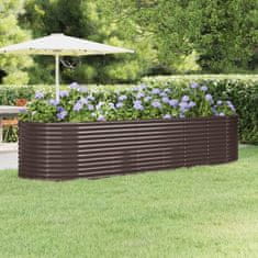 Vidaxl Visoka greda iz cinkanega jekla 322x100x68 cm rjava