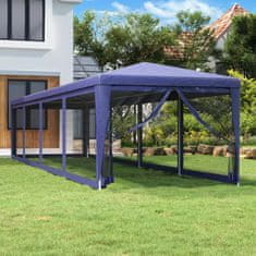 Vidaxl vidaXL Šotor z 10 mrežastimi stenami, moder, 3 x 12 m, HDPE