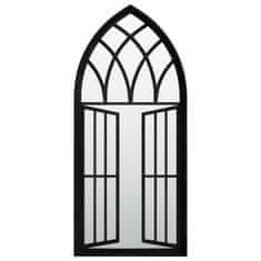 Vidaxl Vrtno ogledalo črno 100x45 cm železno za zunanjo uporabo