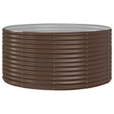 Vidaxl Visoka greda rjava 140x140x68 cm cinkano jeklo