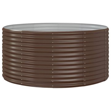 Vidaxl Visoka greda rjava 140x140x68 cm cinkano jeklo