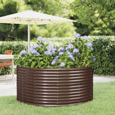 Vidaxl Visoka greda rjava 140x140x68 cm cinkano jeklo