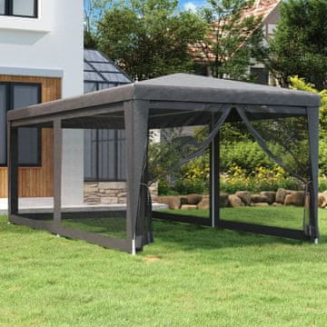 Vidaxl vidaXL 6-stenski mrežasti šotor za zabave, antracit, 3 x 6 m, HDPE