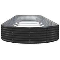 Vidaxl Visoka greda iz cinkanega jekla 600x140x36 cm antracit