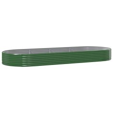 Vidaxl Visoka greda iz cinkanega jekla 373x140x36 cm zelena