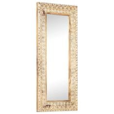 Vidaxl Ročno izrezljano ogledalo 110x50x11 cm trden mangov les