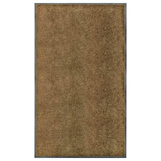 Vidaxl Pralni predpražnik rjav 90x150 cm