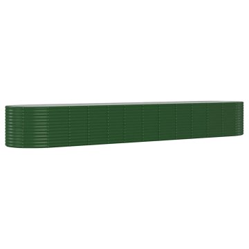 Vidaxl Visoka greda iz prašno premazanega jekla 507x100x68 cm zelena