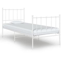 Vidaxl Posteljni okvir bel kovinski 90x200 cm