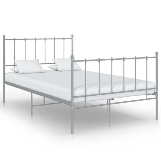 Vidaxl Posteljni okvir siv kovinski 120x200 cm