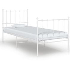 Vidaxl Posteljni okvir bel kovinski 100x200 cm