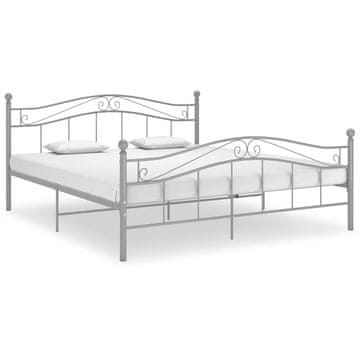 Vidaxl Posteljni okvir brez vzmetnice siv kovinski 140x200 cm