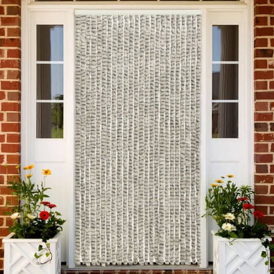 Vidaxl Zavesa proti mrčesu svetlo in temno siva 100x220 cm šenilja