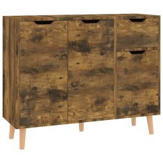 Vidaxl Komoda dimljeni hrast 90x30x72 cm inženirski les